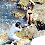 First pic of Hilary Duff in black bikini candids in Capri