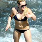 Third pic of Hilary Duff in black bikini candids in Capri