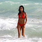 Third pic of Padma Lakshmi sexy in red bikini in Miami