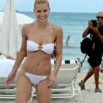 Fourth pic of Michelle Hunziker sexy in white bikini on the beach in Miami