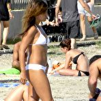 First pic of Monica Cruz in white bikini on the beach