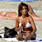 Third pic of Monica Cruz in white bikini on the beach