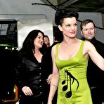 First pic of Pauley Perrette in short green dress at Grammy redcarpet