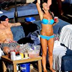 Second pic of Danielle Lloyd in blue bikini poolside shots