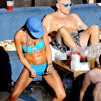 Fourth pic of Danielle Lloyd in blue bikini poolside shots