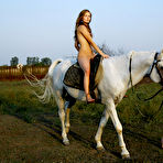 Fourth pic of Eva F, Silvia B - Eva F and Silvia B strip together outdoors and then ride a horse nude together.
