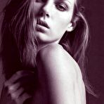 First pic of Angela Lindvall black-&-white topless posing photoshoot