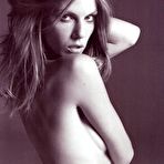 Second pic of Angela Lindvall black-&-white topless posing photoshoot