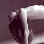 Third pic of Angela Lindvall black-&-white topless posing photoshoot