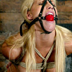 Third pic of Shaved gagged blonde Cassie Young with hard clit gets abused by Princess Donna