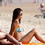 Fourth pic of Elena Furiase in bikini and topless on the beach paparazzi shots