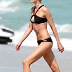 Third pic of Anne Vyalitsyna black bikini on a beach