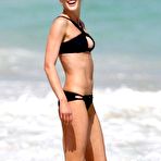 Fourth pic of Anne Vyalitsyna black bikini on a beach