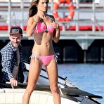 First pic of Alessandra Ambrosio wearing bikinis on a beach