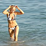 Third pic of Busty Gemma Garrett sexy in bikini on the beach paparazzi shots