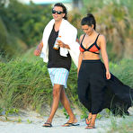 Second pic of Kim Kardashian deep cleavage in bikini at Miami Beach