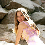 Fourth pic of Lisa Nubiles - Lisa Nubiles takes her sexy dress off outdoors on the rocks and shows her hot body.