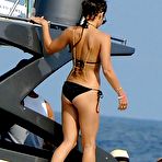 First pic of Vanessa Hudgens in black bikini on a yacht