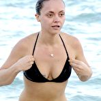 Fourth pic of Christina Ricci shows tight ass and nice cleavage in black bikini