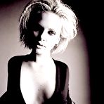 Third pic of Charlize Theron black-and-white sexy posing scans from mags