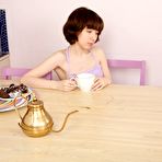 First pic of PinkFineArt | Miki sips tea spreads from WeAreHairy