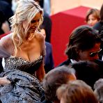 Second pic of Adriana Karembeu in gray night dress at premiere in Cannes redcarpet