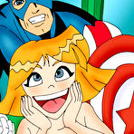 Third pic of Online Super Heroes || Totally Spies girls was screwed by Captain America 