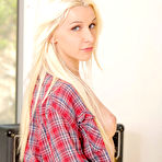 First pic of Stevie Shae - Alluring blonde babe Stevie Shae strips her shirt and teases in brown boots.