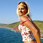 Second pic of Classy Blonde Teases by the Sea