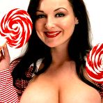 Third pic of Lorna Morgan - red and white stripes