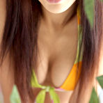 Fourth pic of Ayaka Enomoto Asian in yellow bath suit and sandals is appetizing