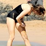 Second pic of Stephanie Seymour hard nipples under black swimsuit