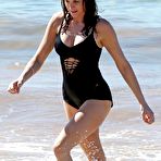 Third pic of Stephanie Seymour hard nipples under black swimsuit