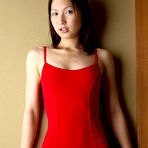 First pic of Kaori Ishii Asian busty in red gym suit shows how flexible she is