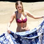 Second pic of Samara Weaving working out in a bikini on the beach