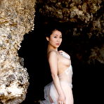 Fourth pic of Busty and cute Japanese  Mao Kurata goes to beach to get naked