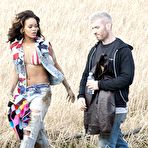 First pic of Rihanna see through and cleavage on set of her new Music Video
