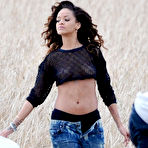 Third pic of Rihanna see through and cleavage on set of her new Music Video