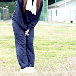 First pic of Long haired An Umemiya poses outdoor on field