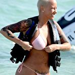 Third pic of Amber Rose big boobs and ass in pink bikinie