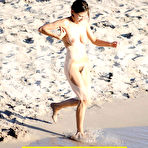 Third pic of Elena Anaya shows boobs and hairy pussy on the beach