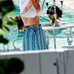 Third pic of Miley Cyrus sexy in bikini poolside shots