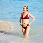 First pic of Uma Thurman hard nipples under red bikini