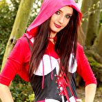 First pic of Teen girl looks gorgeous in her little red riding hood fancy dress outfit, stockings and red heels. (Debra K)