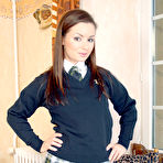 First pic of Pretty Jana Mrzkov in college uniform and tights