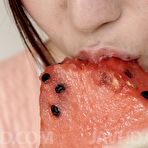 Third pic of Watch porn pictures from video Mirei Yokoyama naughty doll eats water melons and enjoys penis - JavHD.com
