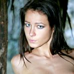 Third pic of The naked body of charming brunette Melissa Mendiny looks great against the waterfall