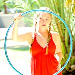 First pic of Blonde Aurielee strips while she plays with a hulahoop | Your Dirty Mind