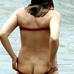 First pic of Elisabeth Harnois ass crack in red bikini