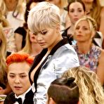 First pic of Rita Ora nipslip at Chanel fashion show